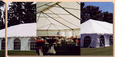 yellow and white tent